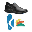 WearerTech Vitalise Slip-On-Schuh, Schwarz/Schwarz, mit modularer Innensohle, Größe 46