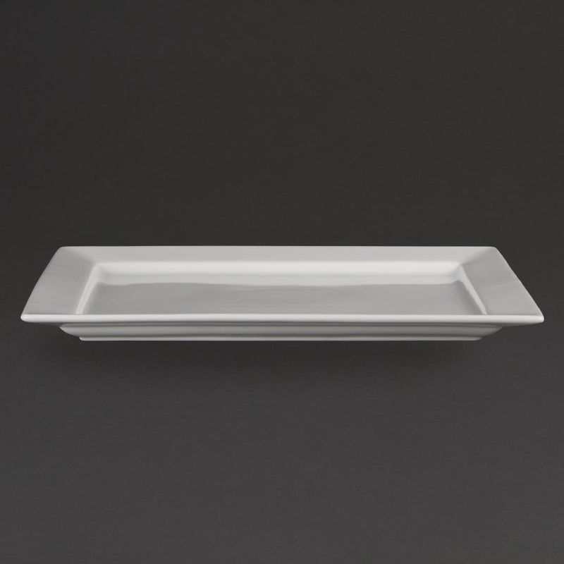 Olympia Whiteware rechteckige Platte mit breitem Rand, 400 x 295 mm