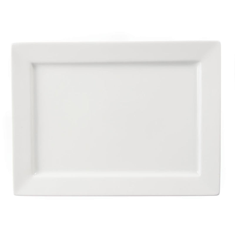 Olympia Whiteware rechteckige Platte mit breitem Rand, 400 x 295 mm