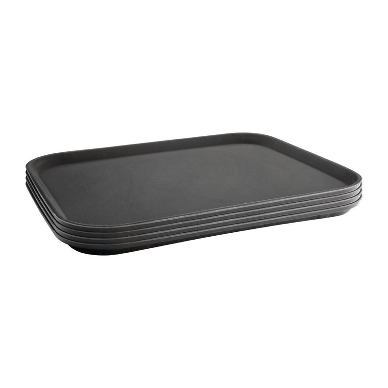 Olympia Kristallon Polypropylene Rectangular Non-Slip Tray Black 510mm