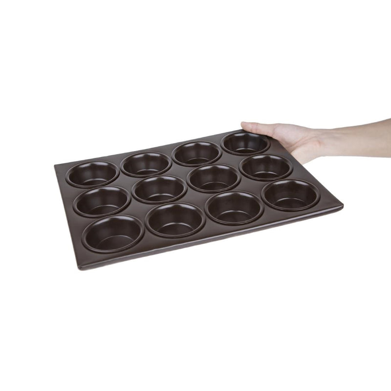 Vogue Aluminium Non-Stick Muffin Tray 12 Cup