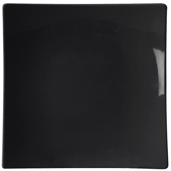 Classic Black Square Melamine Flare Plate-12/case - Kitchway.com