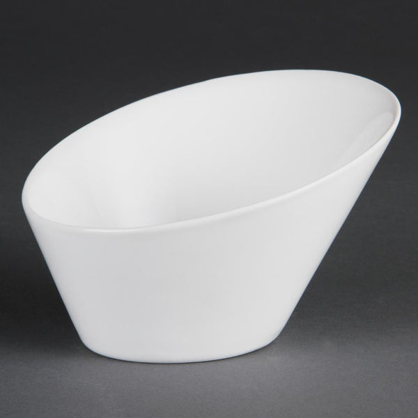 Olympia Whiteware Ovale, schräge Schüsseln, 176 (B) x 203 (L) mm (3er-Pack)