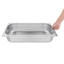 Vogue Stainless Steel 1/1 Gastronorm Tray With Handles 100mm