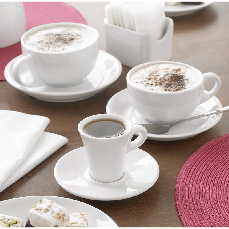 Olympia Whiteware Cappuccino Saucers (Pack of 12)