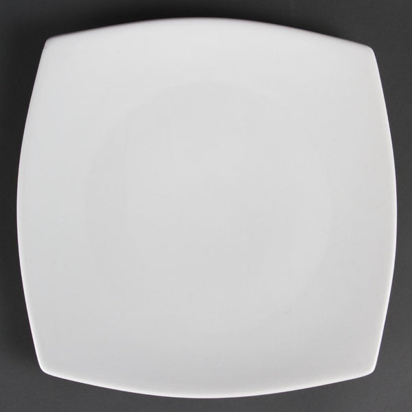 Olympia Whiteware Abgerundete, quadratische Teller, 270 mm, 6 Stück