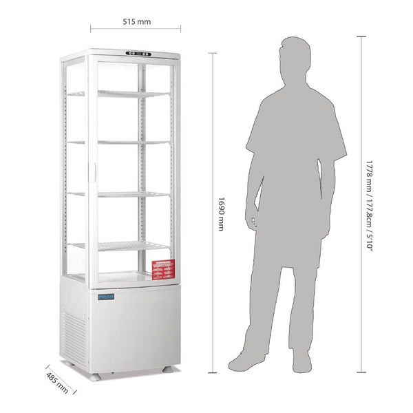 Polar C-Serie Kühlschrank mit gebogener Tür, 235 l, Weiß