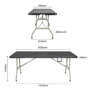 Bolero Rectangular Centre Folding Utility Table Black 6ft (Single)