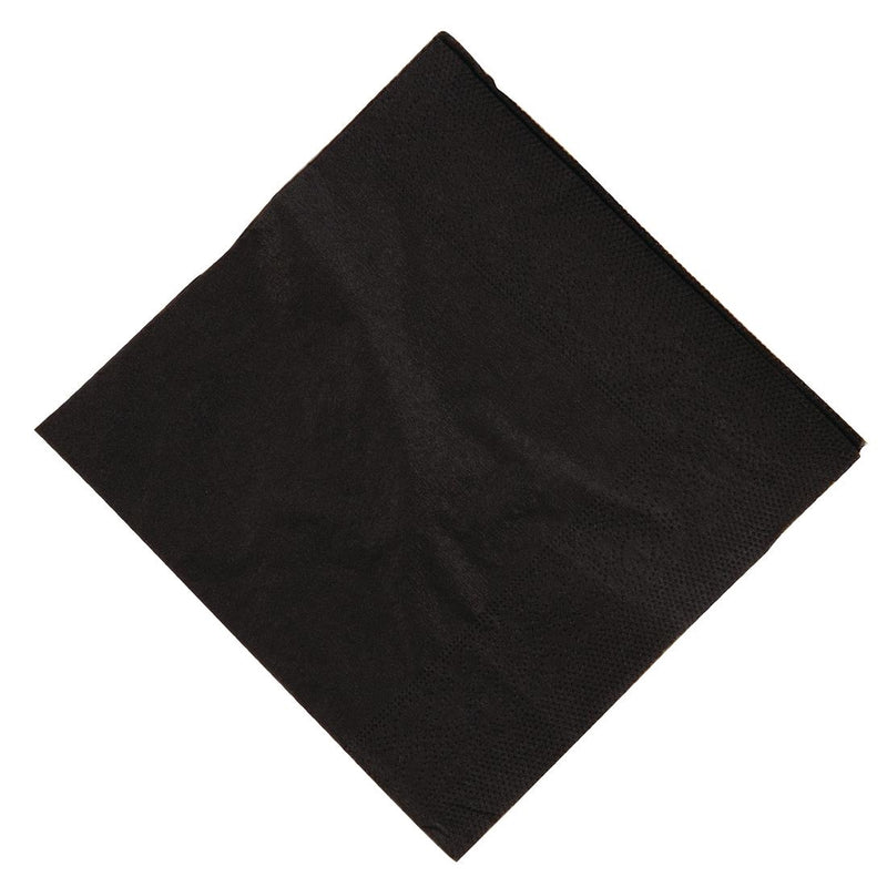 Swantex Cocktailserviette, Schwarz, 25 x 25 cm, 2-lagig, 1/4-Faltung (2000 Stück)