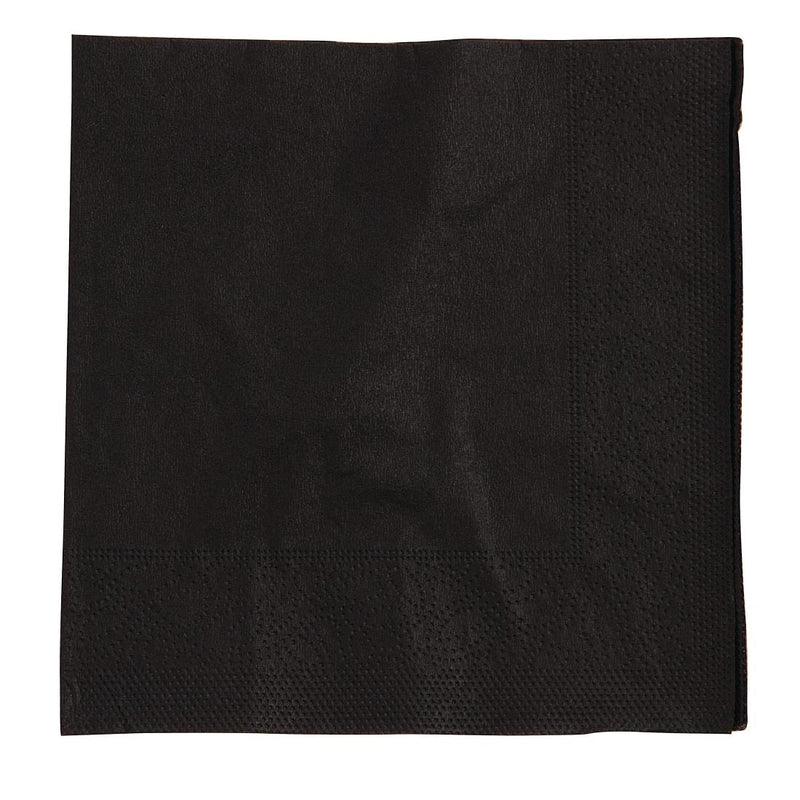 Swantex Cocktailserviette, Schwarz, 25 x 25 cm, 2-lagig, 1/4-Faltung (2000 Stück)