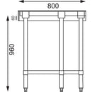 Vogue Edelstahl-Ecktisch 600 mm