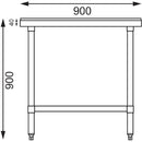 Vogue Edelstahl-Schneidebretttisch 900 mm