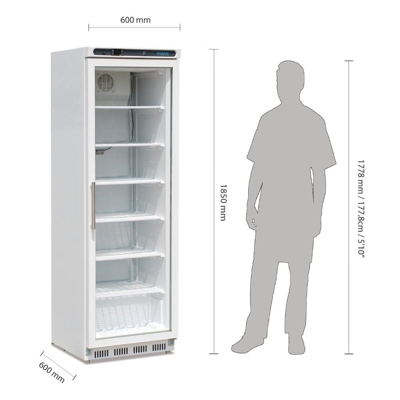 Polar C-Serie Gefrierschrank mit Glastür, 365 l, Weiß