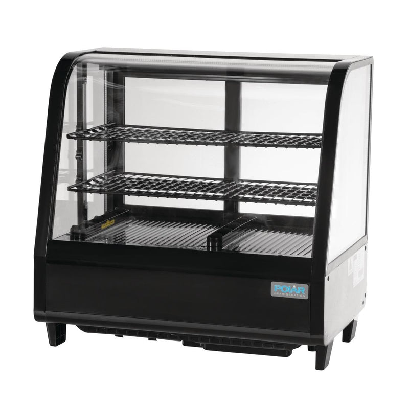 Polar C-Series Thekenkühlschrank mit Lebensmittelpräsentation, 100 l, Schwarz