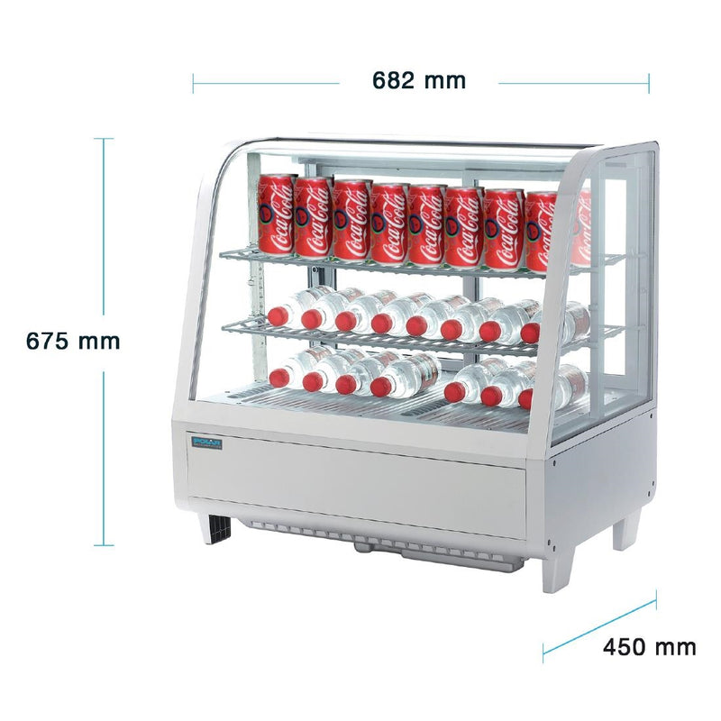 Polar C-Series Thekenkühlschrank mit Lebensmittelpräsentation, 100 l, Weiß