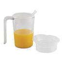 Klarer Becher mit Henkel und 2 Deckeln