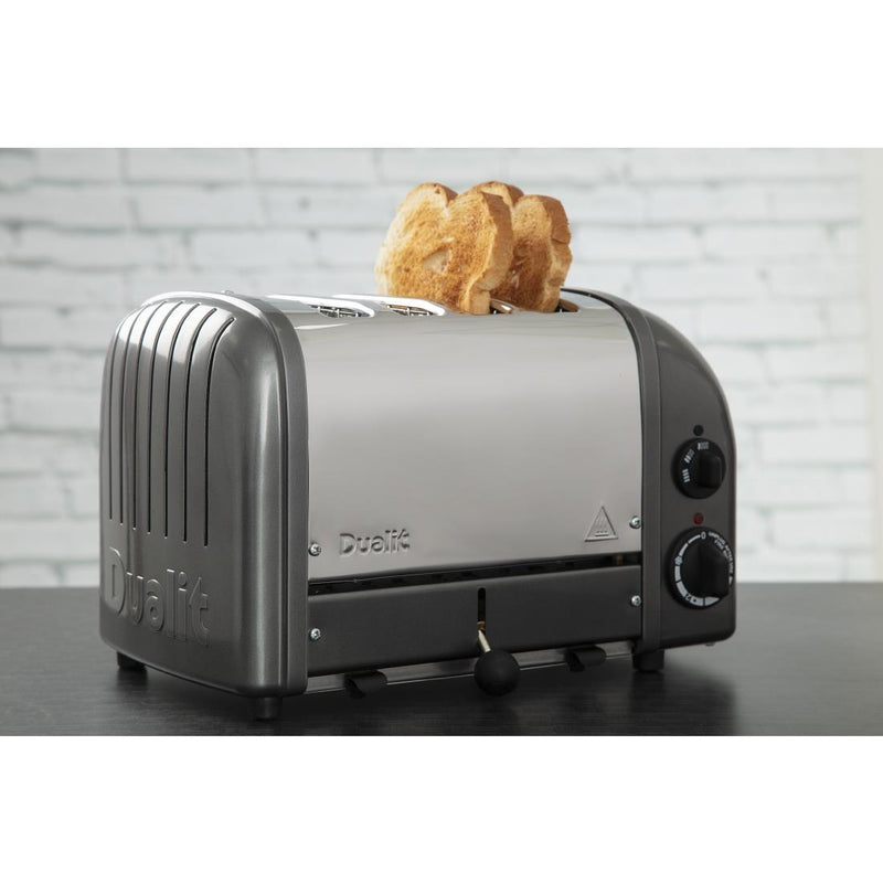 Dualit 2 x 2 Combi Vario 4-Scheiben-Toaster Metallic Charcoal 42170