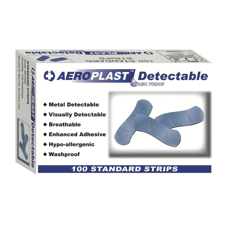 AEROPLAST DETECTABLE BLAU PFLASTER EXTRA BREIT 25X75MM - BOX 100