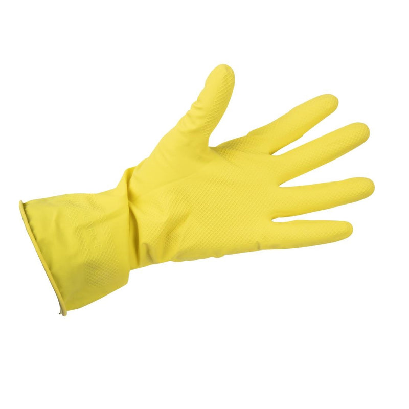 Jantex Latex Household Gloves Yellow Medium