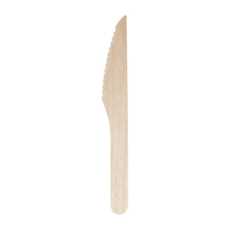 Fiesta Compostable Disposable Wooden Knives (Pack of 100)