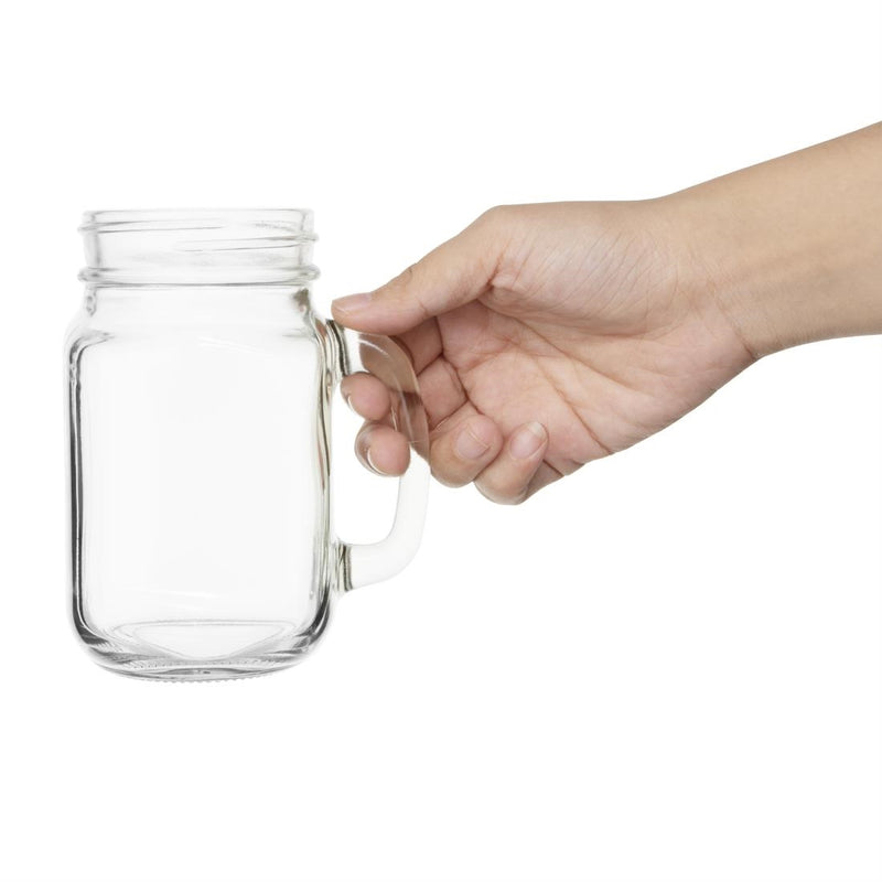 Olympia Handled Jam Jar Glasses 450ml (Pack of 12)