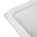 Hygiplas Polycarbonate Square Food Storage Container Lid White Medium