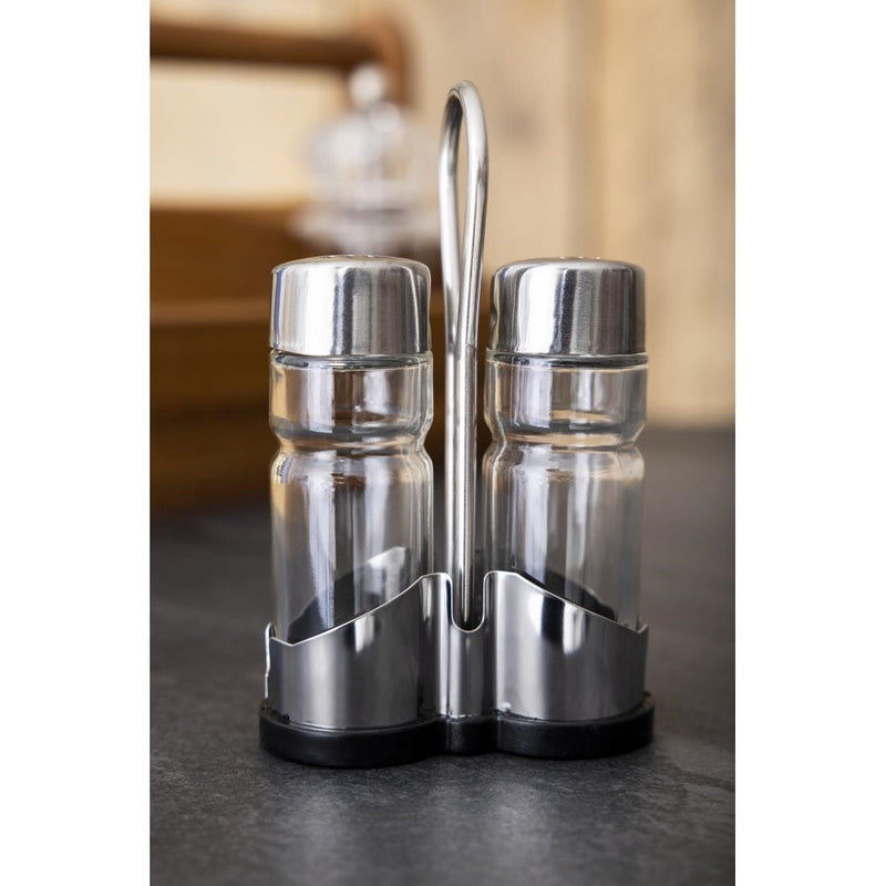 Salt and Pepper Cruet Set and Stand