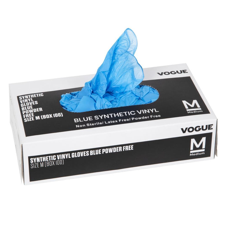 Hygiplas Powder-Free Vinyl Gloves Blue Medium (Pack of 100)