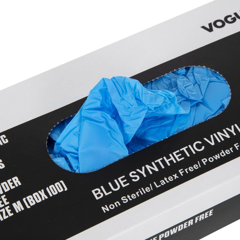 Hygiplas Powder-Free Vinyl Gloves Blue Medium (Pack of 100)