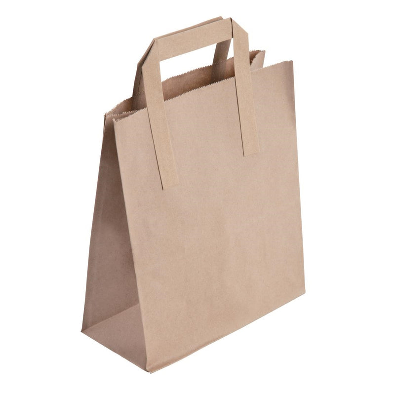 Fiesta Recyclable Brown Paper Carrier Bags Medium (Pack of 250)