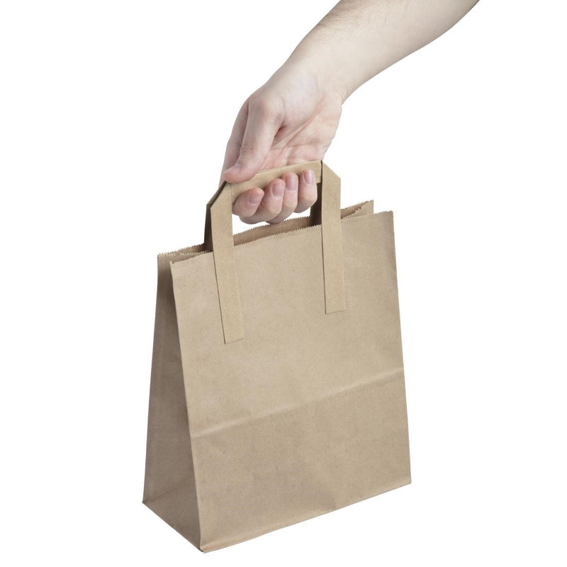 Fiesta Recyclable Brown Paper Carrier Bags Medium (Pack of 250)