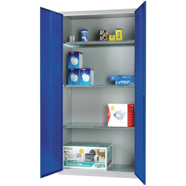 Standardschrank, 3 Regale, blaue Türen