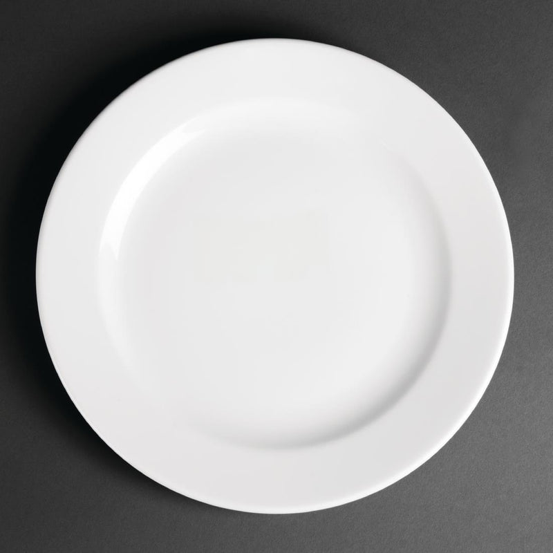 Royal Porcelain Classic White Teller mit breitem Rand, 240 mm, 12 Stück