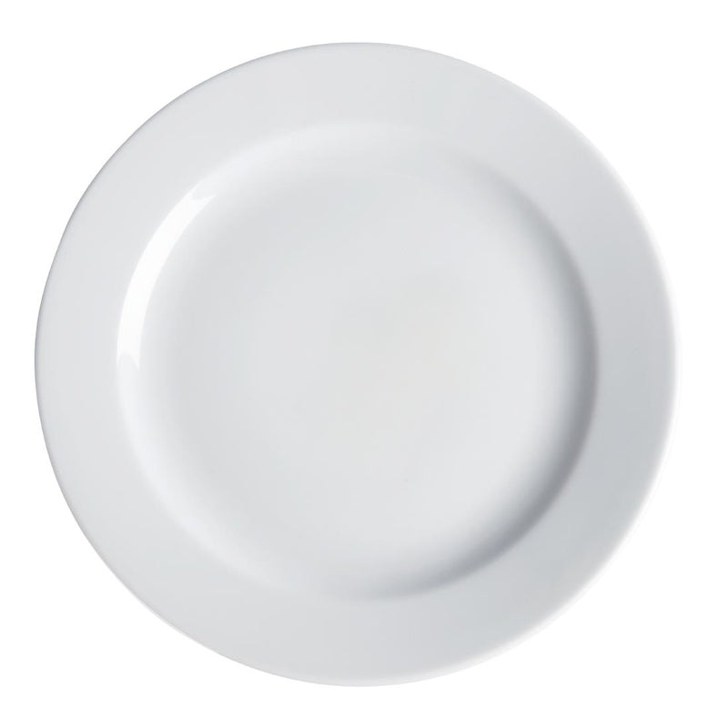 Royal Porcelain Classic White Teller mit breitem Rand, 240 mm, 12 Stück