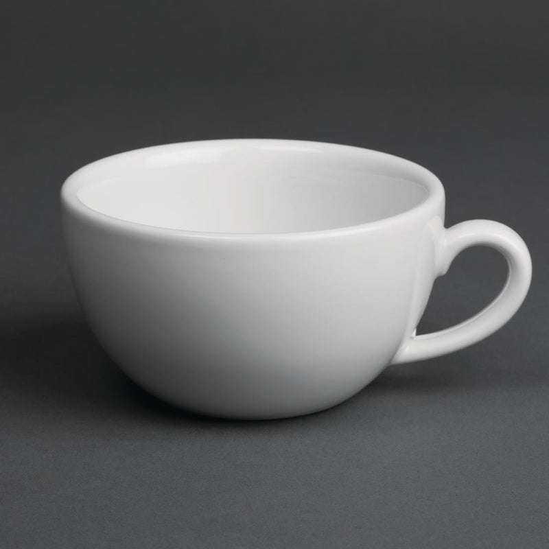 Royal Porcelain Cappuccino-Tassen, klassisch, Weiß, 200 ml, 12 Stück