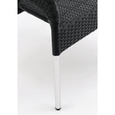 Bolero Wicker Wraparound Bistro Chairs Charcoal (Pack of 4)