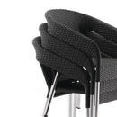 Bolero Wicker Wraparound Bistro Chairs Charcoal (Pack of 4)