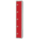 Elite Five Door Padlock Locker Red