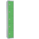 Elite Five Door Coin Return Locker with Sloping Top Green