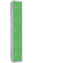 Elite Five Door Electronic Combination Locker with Sloping Top Green