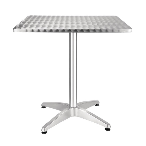 Bolero Square Stainless Steel Bistro Table 700mm