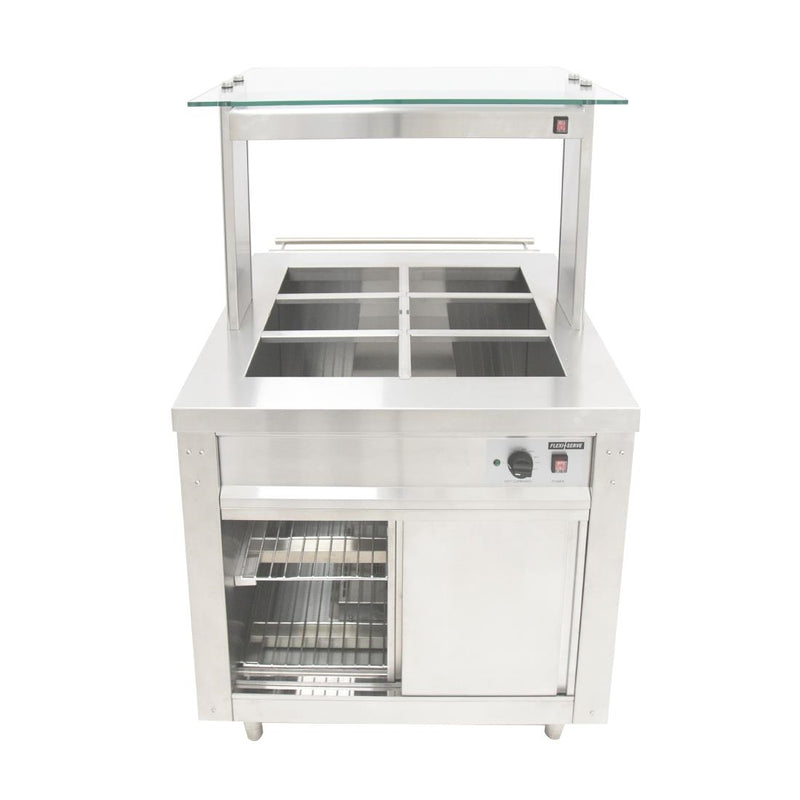 Parry Flexi-Serve Hot Cupboard with Wet Bain Marie Top and Quartz Heated Gantry FS-HBW2PACK