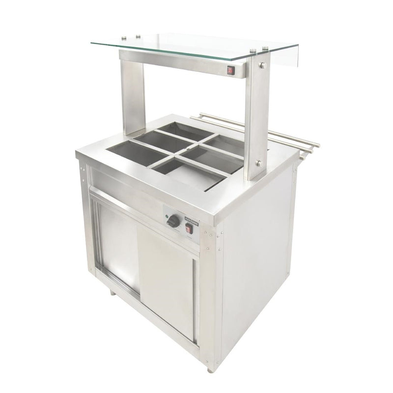 Parry Flexi-Serve Hot Cupboard with Wet Bain Marie Top and Quartz Heated Gantry FS-HBW2PACK