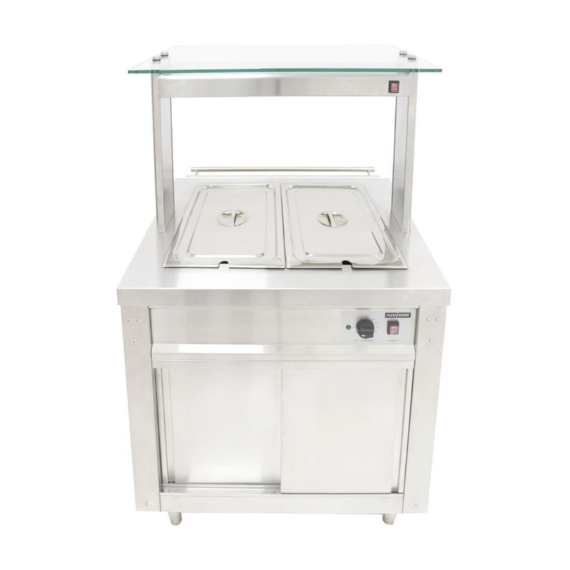 Parry Flexi-Serve Hot Cupboard with Wet Bain Marie Top and Quartz Heated Gantry FS-HBW2PACK