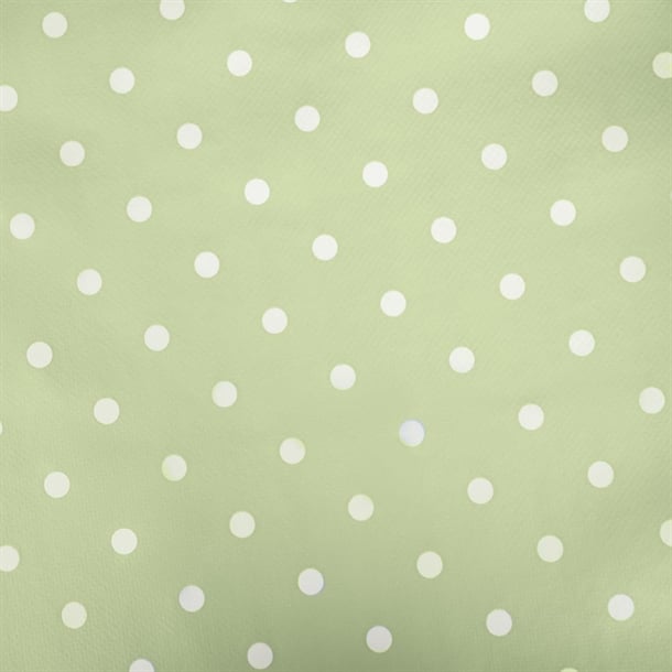 Wipe Clean PVC Table Cloth Pale Green Small Polka Dot 1400x2300mm