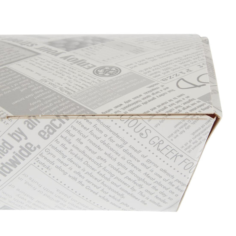 Colpac Compostable Food Boxes Newspaper Print 250mm (Pack of 150)