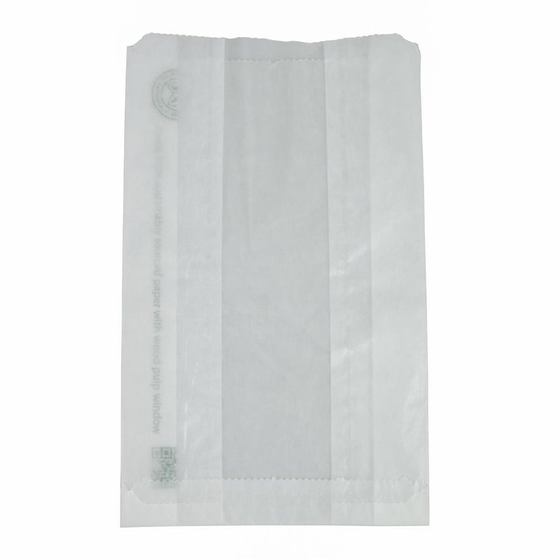 Vegware Compostable Glassine Hot Food Bags With NatureFlex Window Large (Pack of 500)