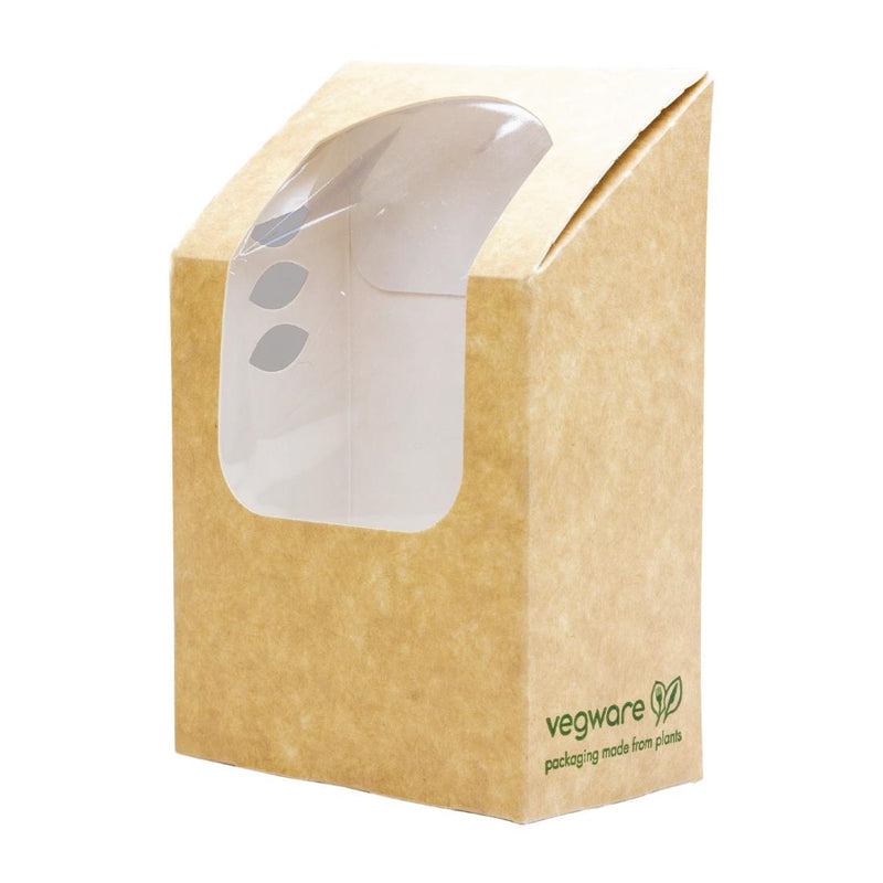 Vegware kompostierbare Kraft-Tortilla-Wrap-Boxen mit PLA-Fenster (500 Stück)