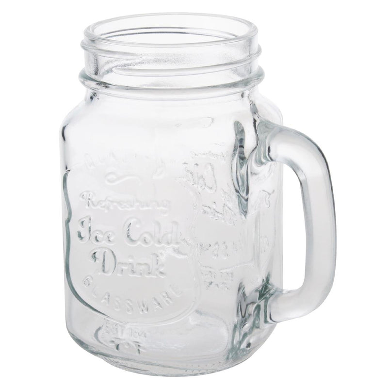 Olympia Handled Mason Jar 450ml (Pack of 12)