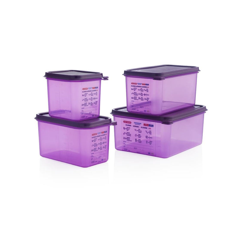 Araven Allergen Polypropylene 1/4 Gastronorm Food Storage Container Purple 4.3L